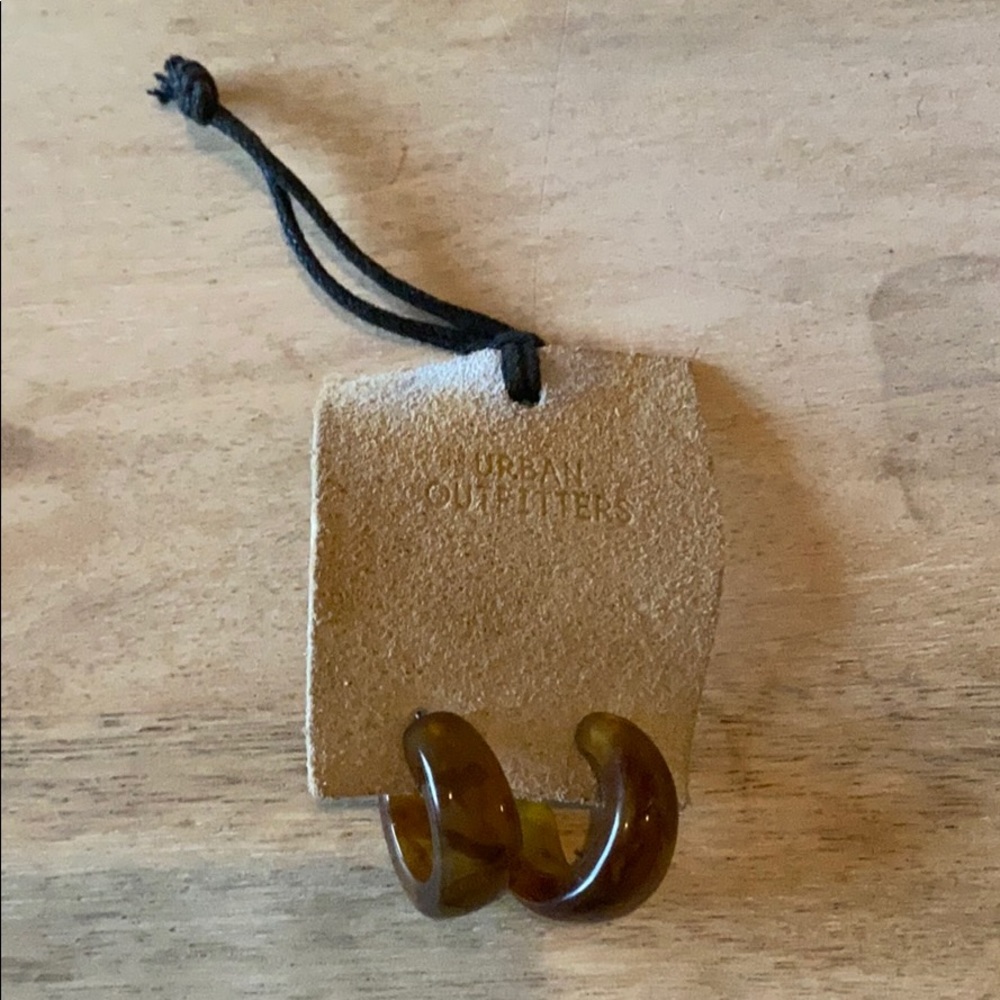 NWT - Brown acrylic hoops